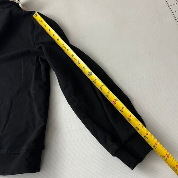 Anthro Current Air Collared Ruffle Sweatshirt Women Size Medium Black - Picture 5 of 10